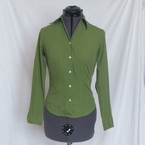 Benetton Olive Green Button Down, Size XS 🔴CLEARANCE🔴